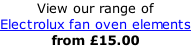 View our range of  Electrolux fan oven elements from £15.00